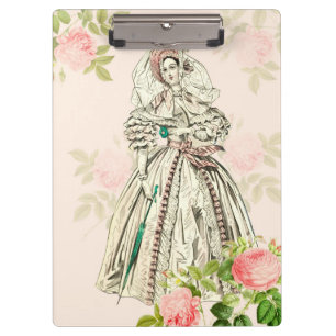 Porte-bloc de mode rose pastel vintage avec fleurs