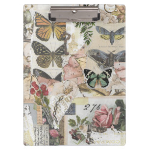 Porte-bloc Découpage de l'éphémère Vintage papillon