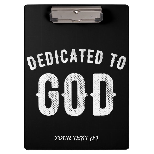 PORTE-BLOC DÉDIÉ À DIEU PERSONNALISABLE COOL TEXTE BLANC (Devant)