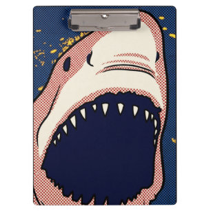 Porte-bloc Dent de requin en demi-teintes Pop Art Panneau de 