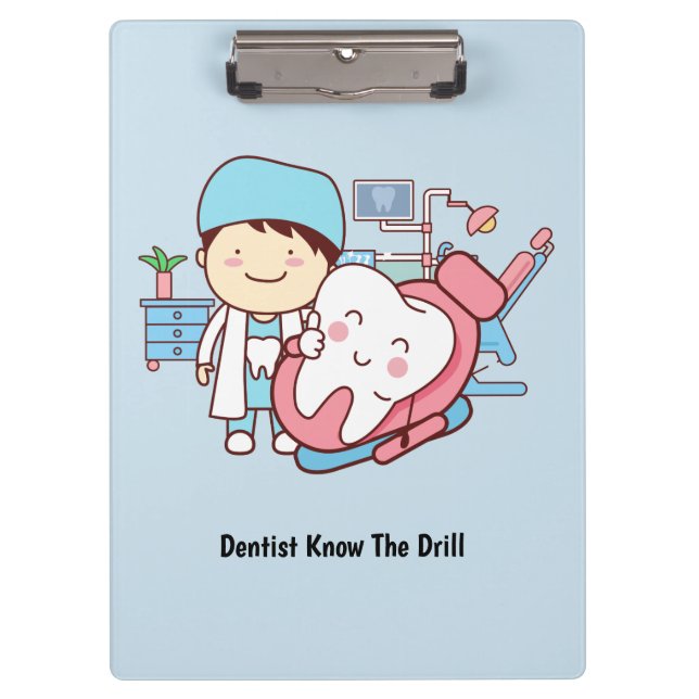 Porte-bloc Dentiste Animé avec la dent (Devant)