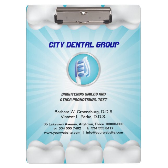 Porte-bloc Dentiste brillant de dents (Devant)