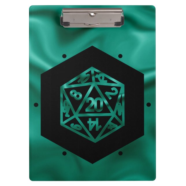 Porte-bloc Dés RPG | Emerald Imaginaire Tabletop Retro Gamer (Devant)