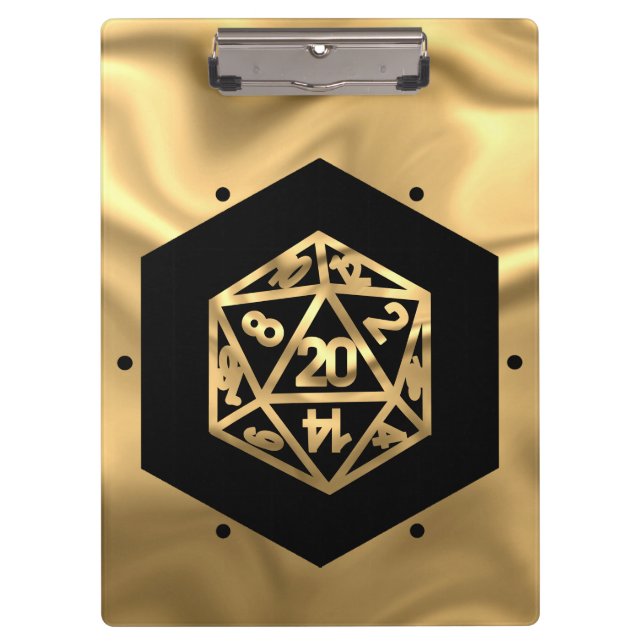 Porte-bloc Dés RPG | Gold Imaginaire Retro Tabletop PnP Gamer (Devant)