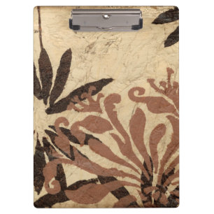 Porte-bloc Design de crayon floral avec Feuilles tawny