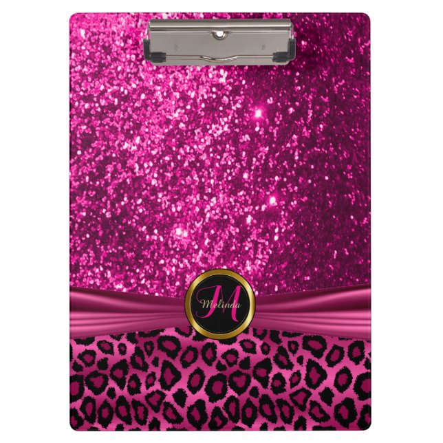 Porte-bloc Design de Parties scintillant noir et rose vif (Devant)