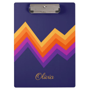 Porte-bloc Design de zigzag rouge, orange et jaune rétro
