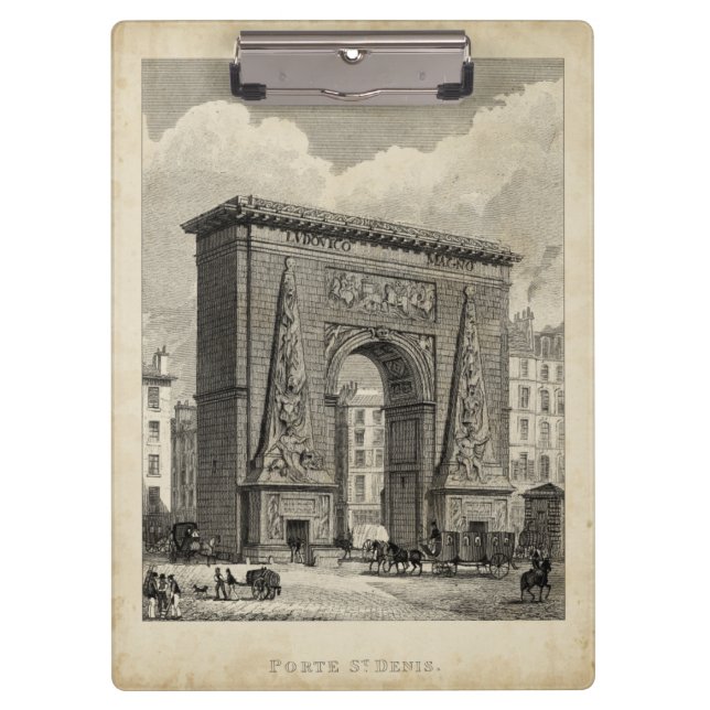Porte-bloc Dessin du monument de la Porte Saint-Denis (Devant)
