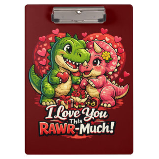Porte-bloc Dino Hearts Rawr Much Valentine,Couple Anniversary