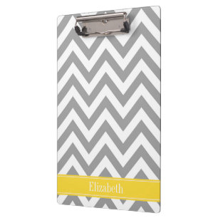 Porte-bloc Dk Gray White LG Chevron Pineapple Nom monogram
