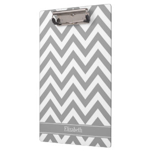 Porte-bloc Dk Grey Blanc LG Chevron Dk Grey Nom Monogramme