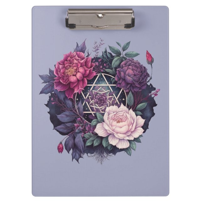 Porte-bloc Dossier de poche Wiccan Lavender Pyrénées Pentacle (Devant)