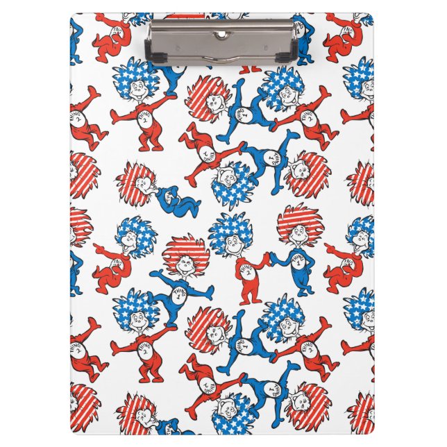 Porte-bloc Dr Seuss | Chose Une Chose Deux Motifs du drapeau  (Devant)