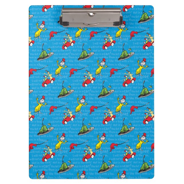 Porte-bloc Dr Seuss | Oeufs verts et Motif de livres de conte (Devant)