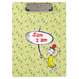 Porte-bloc Dr. Seuss   Sam-I-Am tenant un panneau