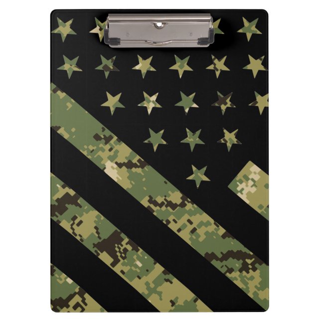 Porte-bloc Drapeau américain du Camouflage numérique militair (Devant)