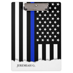 Porte-bloc Drapeau américain mince de Blue Line personnalis