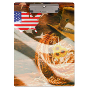 Porte-bloc Drapeau américain Sunrays Cowboy Casquette Lasso