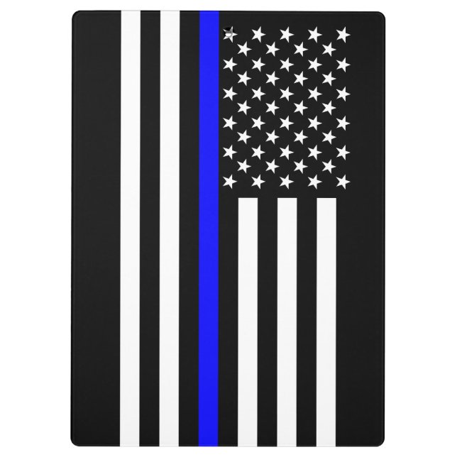 Porte-bloc Drapeau américain Symbole de la Ligne Bleue Mince (Dos)
