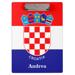 Porte-bloc Drapeau Croate Personnalisé Avec Nom
