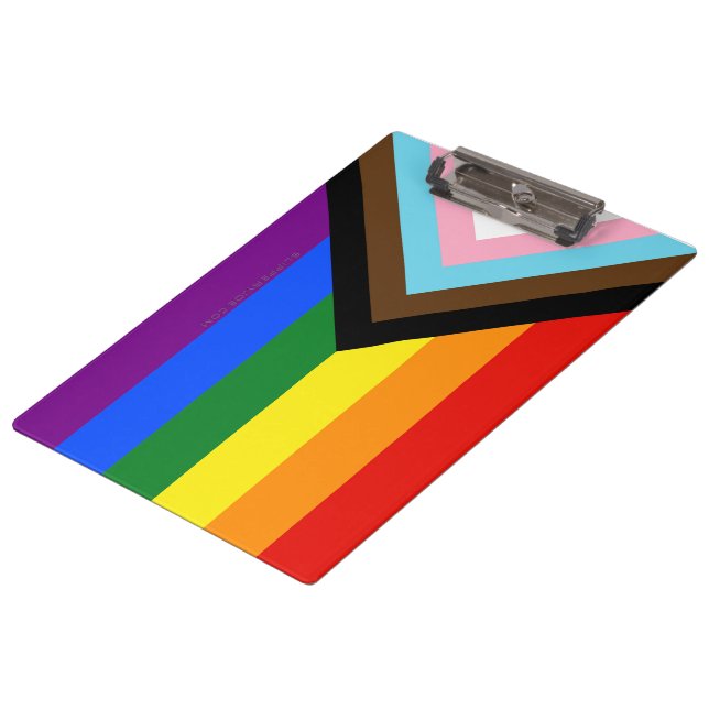 Porte-bloc Drapeau de fierté Progress Pride de SlipperyJoe si (Incliné)