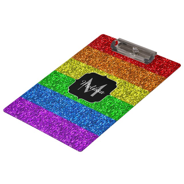 Porte-bloc Drapeau LGBT vibrante parties scintillant arc-en-c (Incliné)