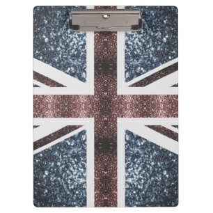 Porte-bloc Drapeau rustique UK rouge bleu étincelants parties