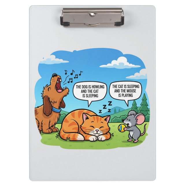 Porte-bloc Drôle Cartoon Chien, Chat et souris (Devant)
