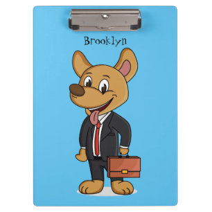 Porte-bloc Drôle chien en costume d'entreprise dessin animé