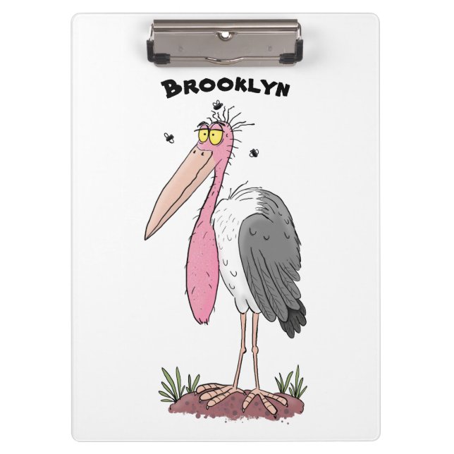 Porte-bloc Drôle dessin animé de cigogne en marabou (Devant)