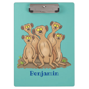 Porte-bloc Drôle dessin de la famille meerkat