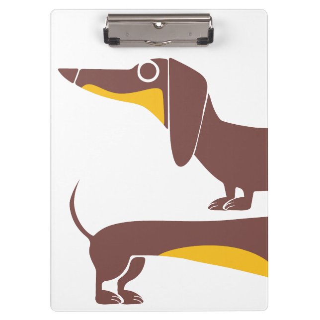 Porte-bloc Drôle mignon dachshund pour parent chien long (Devant)