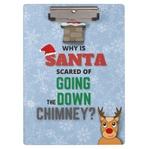 Porte-bloc Drôle Père Noël Descendre Chimney Plaisanteries En