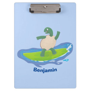Porte-bloc Drôle tortue vague de surf dessin animé