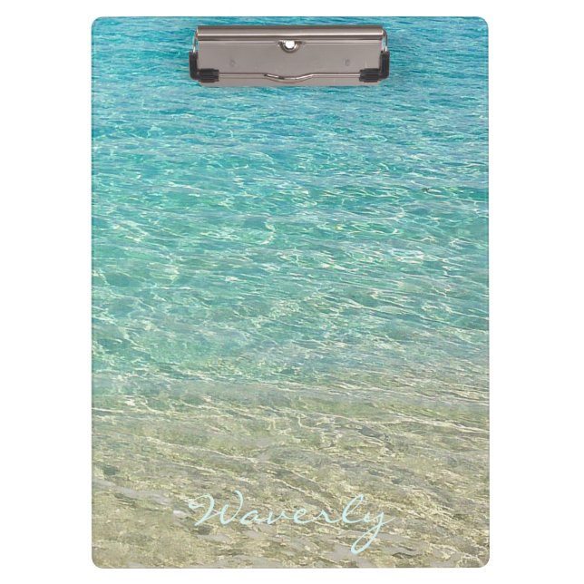 Porte-bloc Eau faible Personnalisée Turquoise & Sable (Devant)