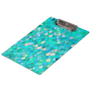 Porte-bloc Échelles turquoises de sirène en métal de parti