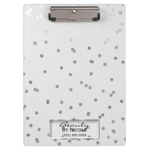 Porte-bloc Éclat Blanc Argent Élégant Chic Glam Personnalisé