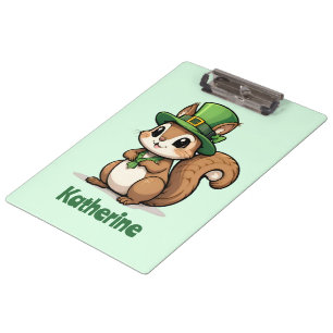 Porte-bloc Écureuil mignon personnalisé pour la Saint-Patrick