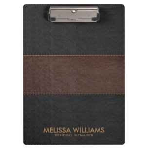 Porte-bloc Effet Coussins en cuir noir et Brown