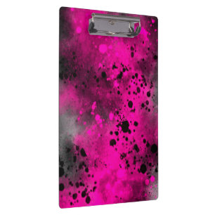 Porte-bloc Effet Paint Splatter rose et noir