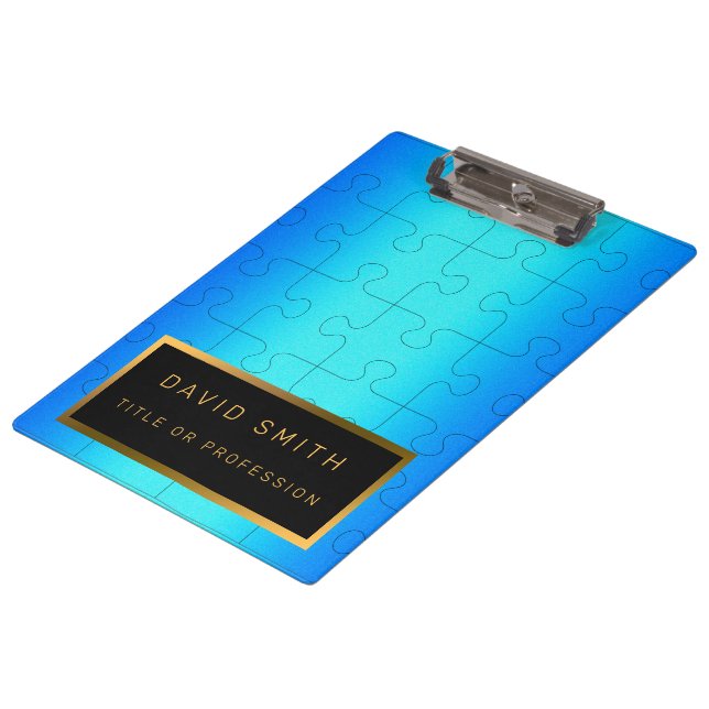 Porte-bloc Élégant 2u1 Royal Blue Metal Carte de visite & (Incliné)