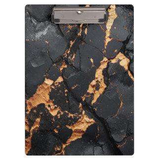 Porte-bloc Elegant Black Marble with Gold Veins Modern Art