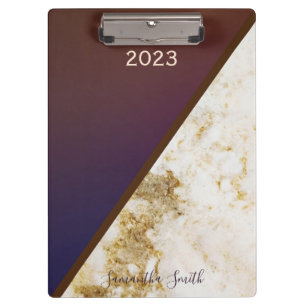 Porte-bloc Elégant Bourgogne Magenta Gold Fox marbré 2023