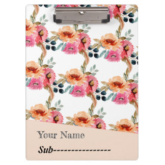 Porte-bloc Elégant Carnet floral aquarelle