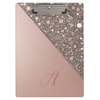 Porte-bloc élégant en or rose monogramme