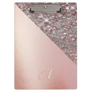 Porte-bloc élégant en or rose monogramme
