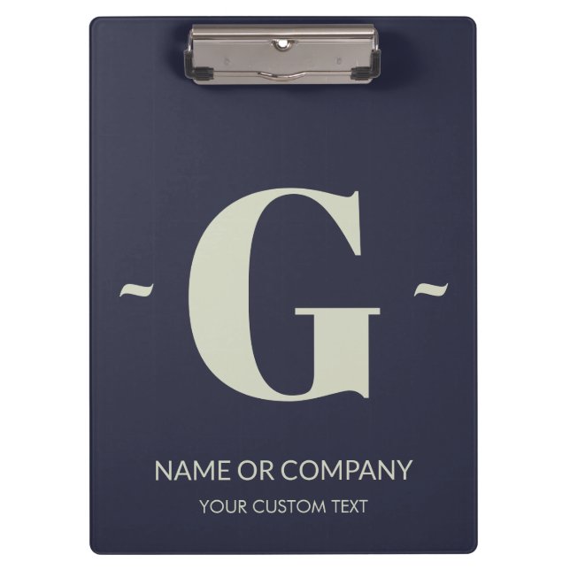 Porte-bloc Élégant Indigo Bleu Blanc Modèle Monogramme tendan (Devant)