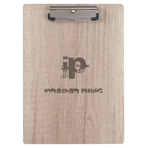 Porte-bloc Elégant look bois Monogramme Modèle Personnalisé