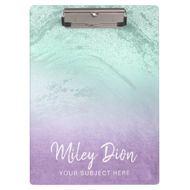 Porte-bloc Elégant moderne ombre violet & menthe parties scin (Devant)