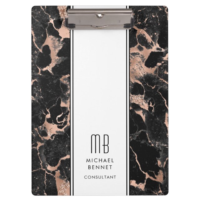 Porte-bloc Élégant Monogram Business (Devant)